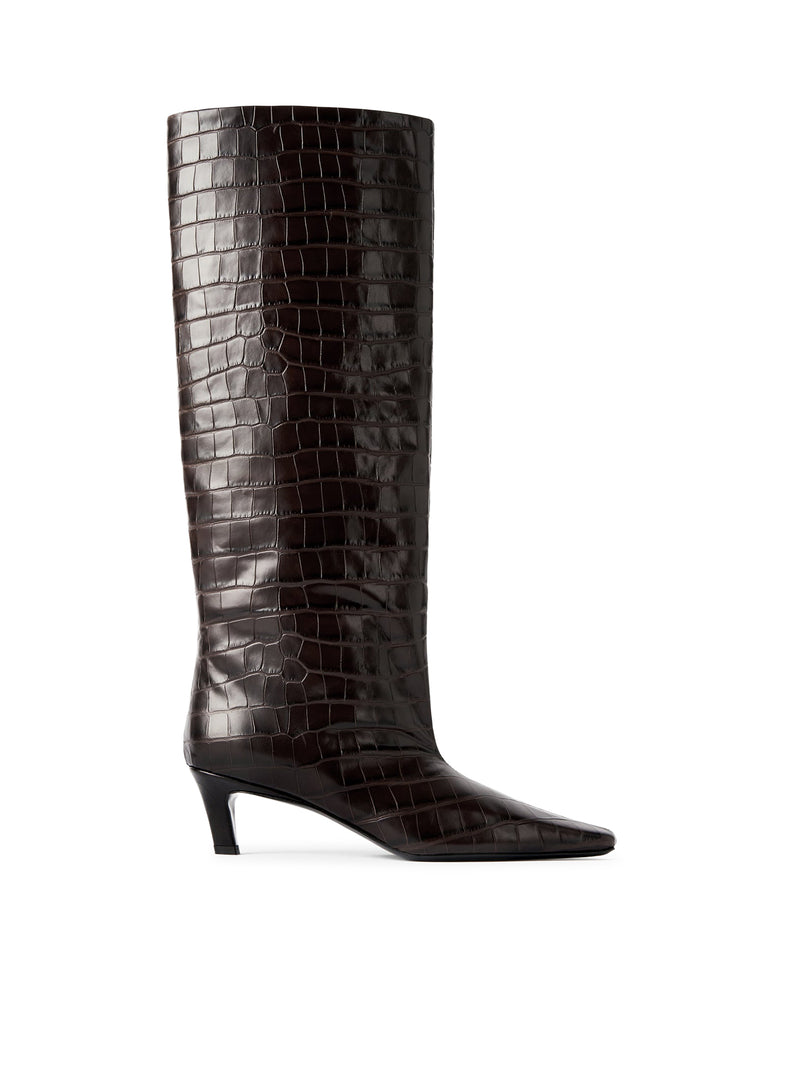COCONUT EMBOSSED WIDE-LEG BOOTS