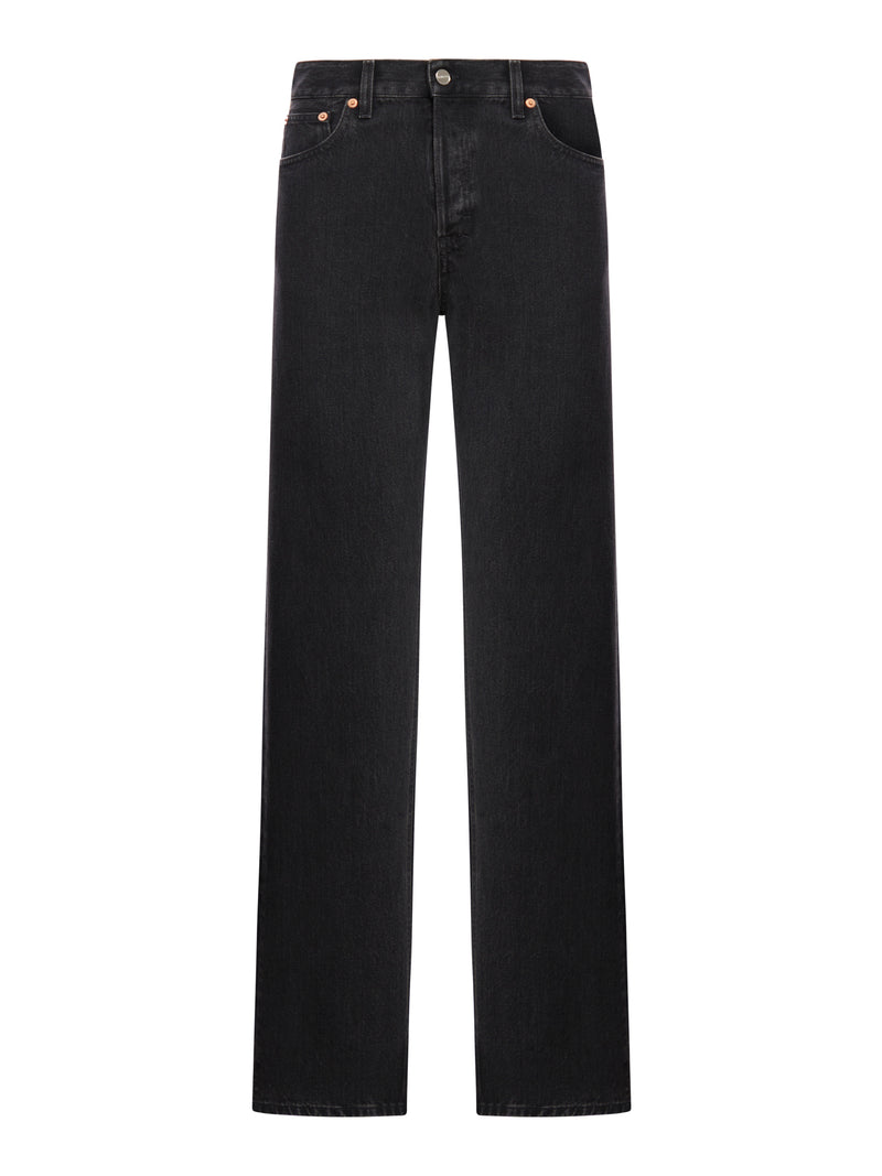 STRAIGHT DENIM PANT WITH LASER DETAIL