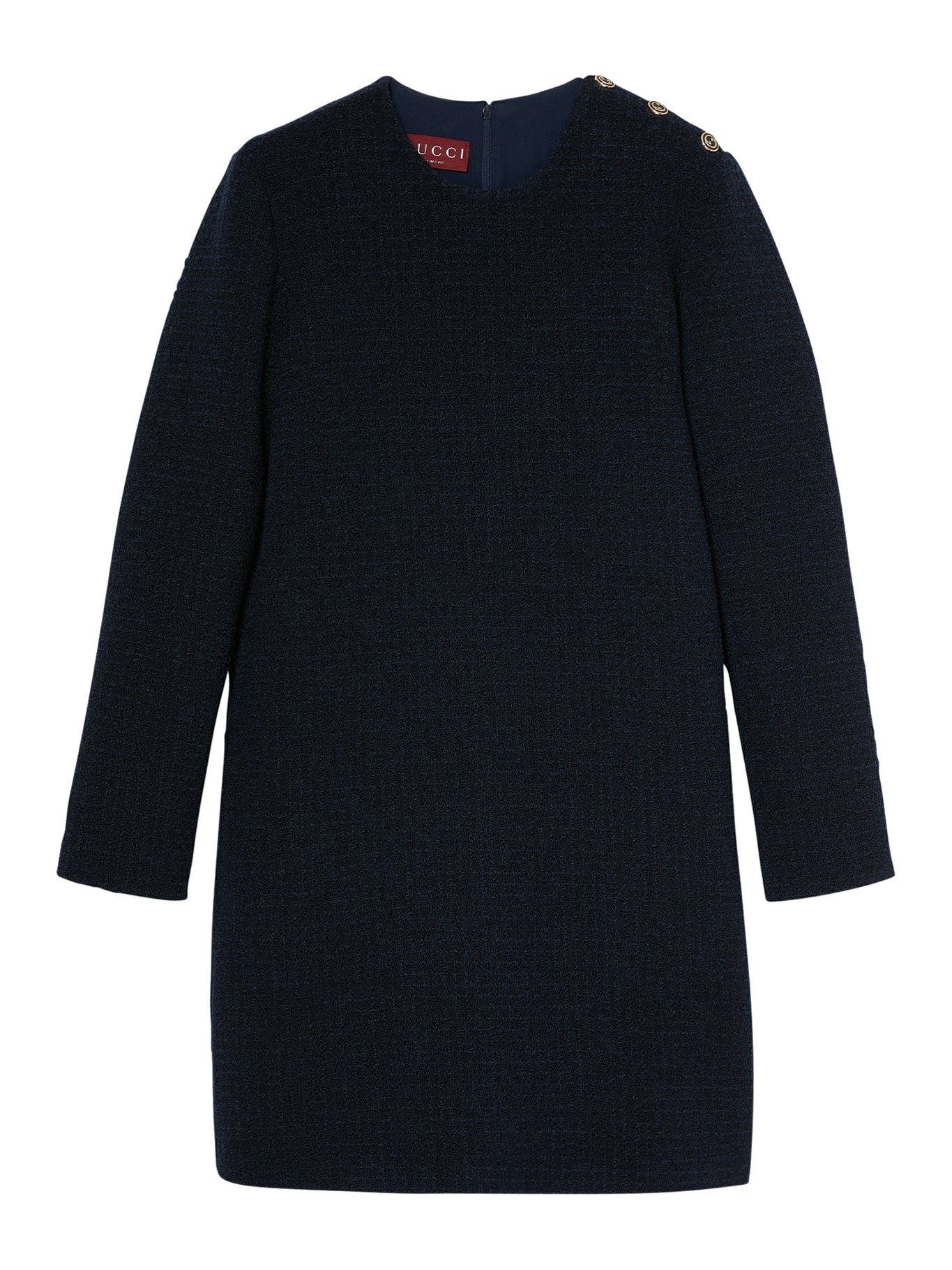 CHECKED BOUCLÉ WOOL DRESS