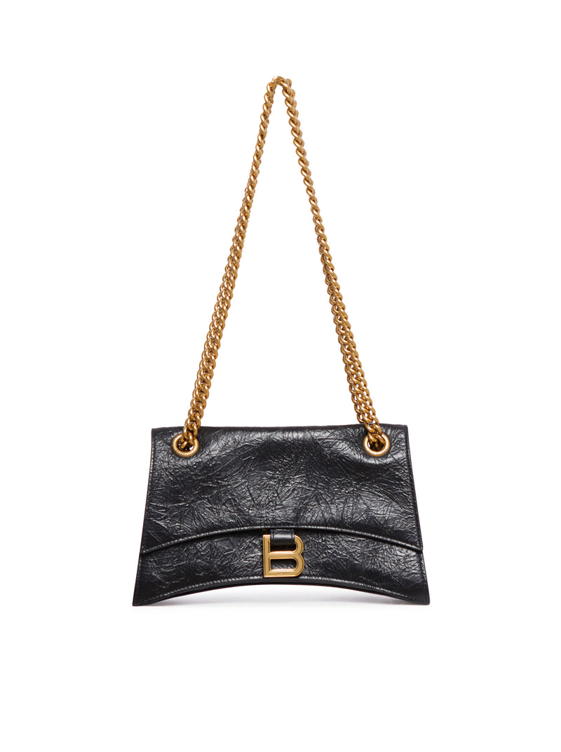 Crush small shoulder bag in black leather
