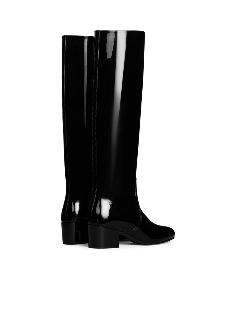 LES BOTTES TRIOMPHE CELINE HIGH BOOT IN PATENT CALFSKIN