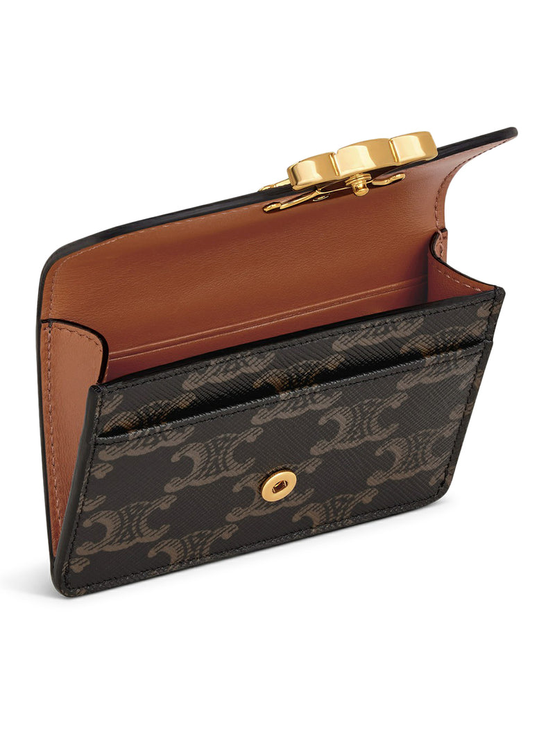 TRIOMPHE CARD HOLDER WITH FLAP IN TRIOMPHE CANVAS LEATHER