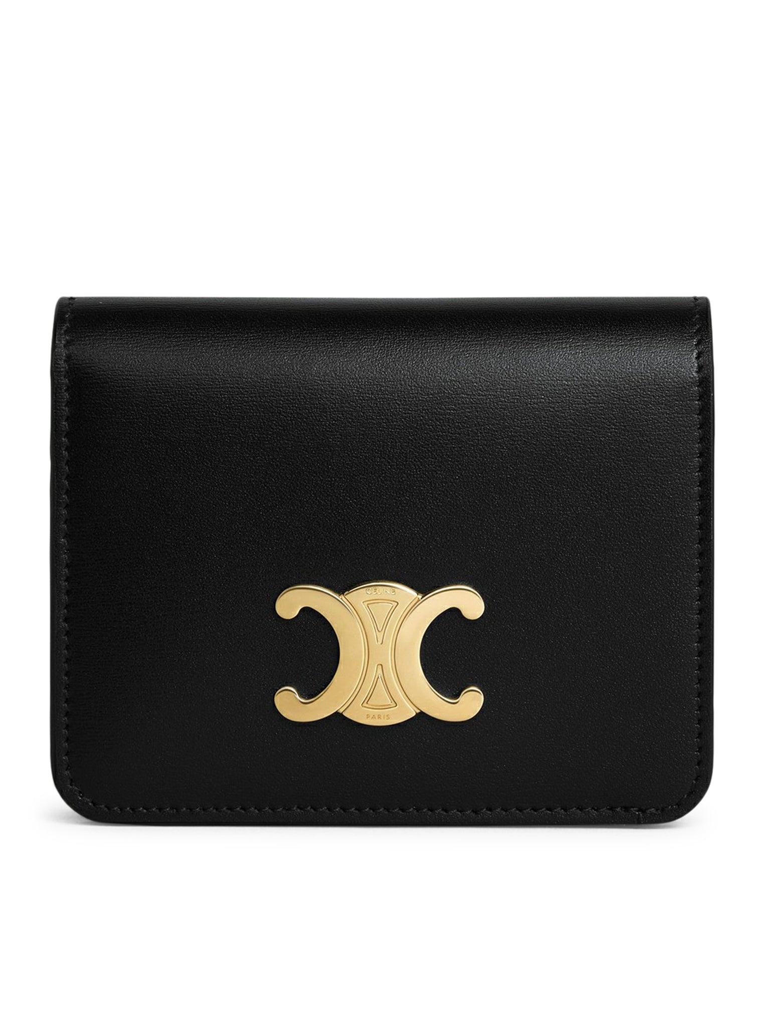 TRIOMPHE COMPACT WALLET IN POLISHED CALF LEATHER