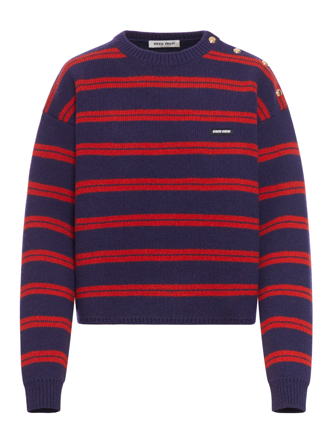 striped sweater with logo