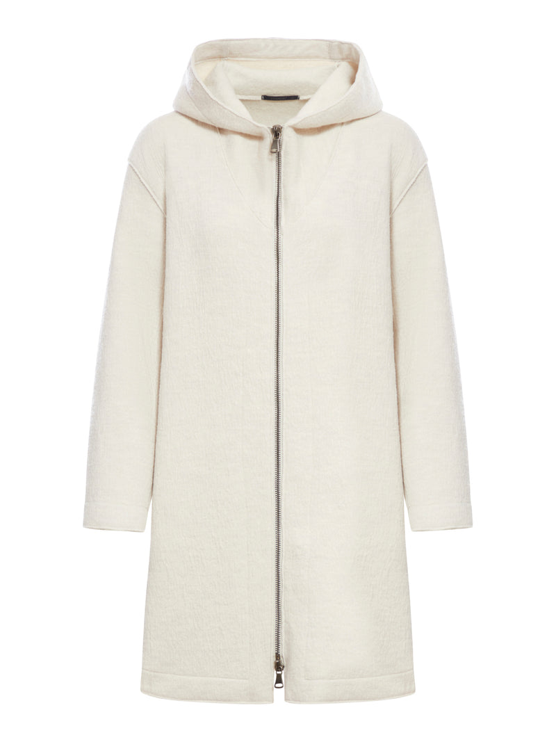 Comfort fit hooded jacket in boiled wool