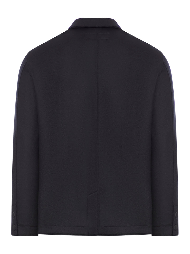 Regular-fit jacket in raw-cut virgin wool cloth with a cashmere feel