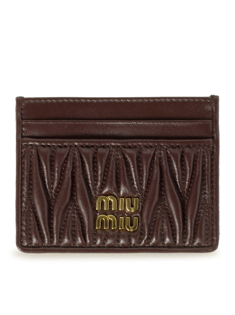 Card holder in quilted nappa