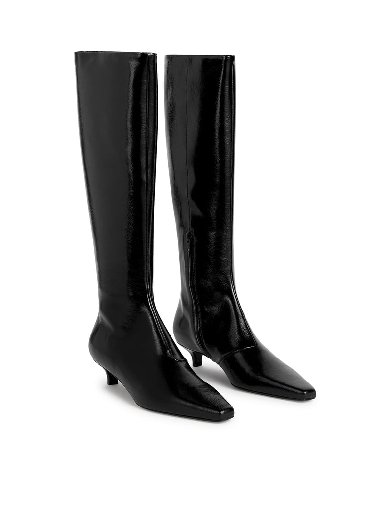 The Slim Knee-High Boot black patent