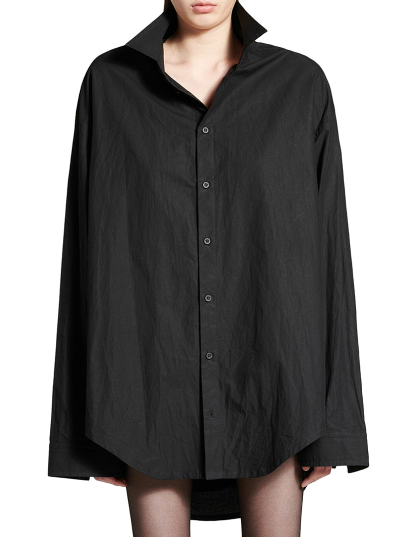 WOMEN`S SUSPENDED SHIRT EFFECT DRESS IN BLACK