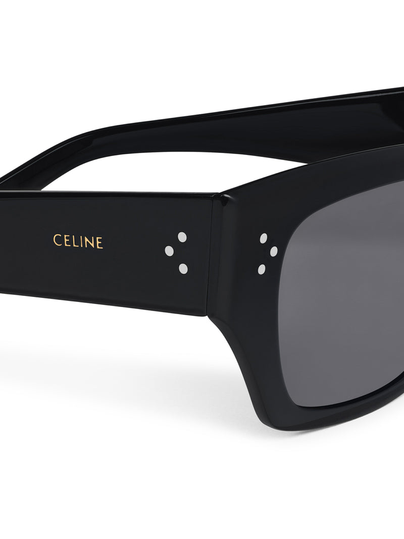 BLACK FRAME 55 SUNGLASSES IN BLACK ACETATE