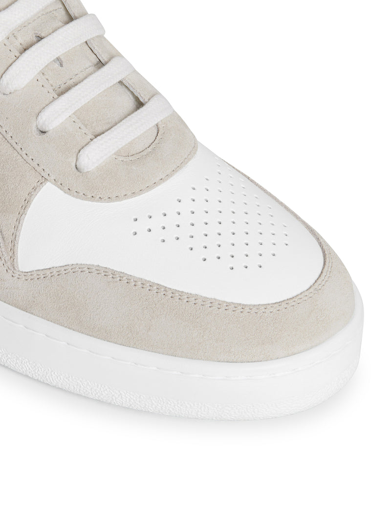 CELINE TRAINER LOW LACE-UP SNEAKER IN SUEDE CALFSKIN AND CALFSKIN