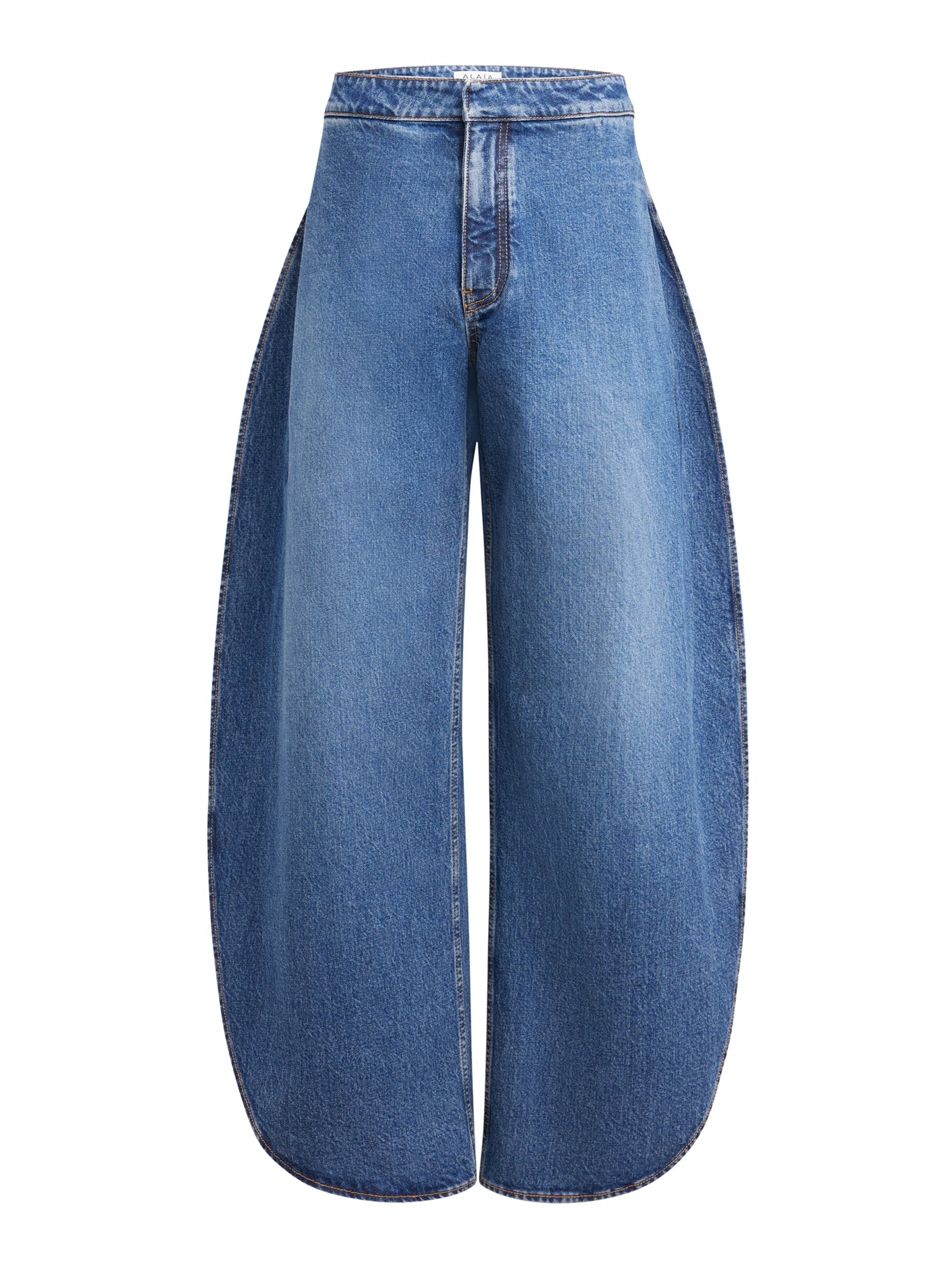 STONE WASHED DENIM ROUNDED JEANS