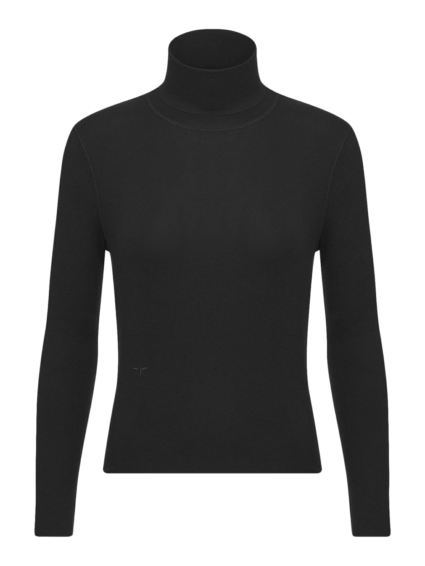 Black ribbed silk and cashmere sweater