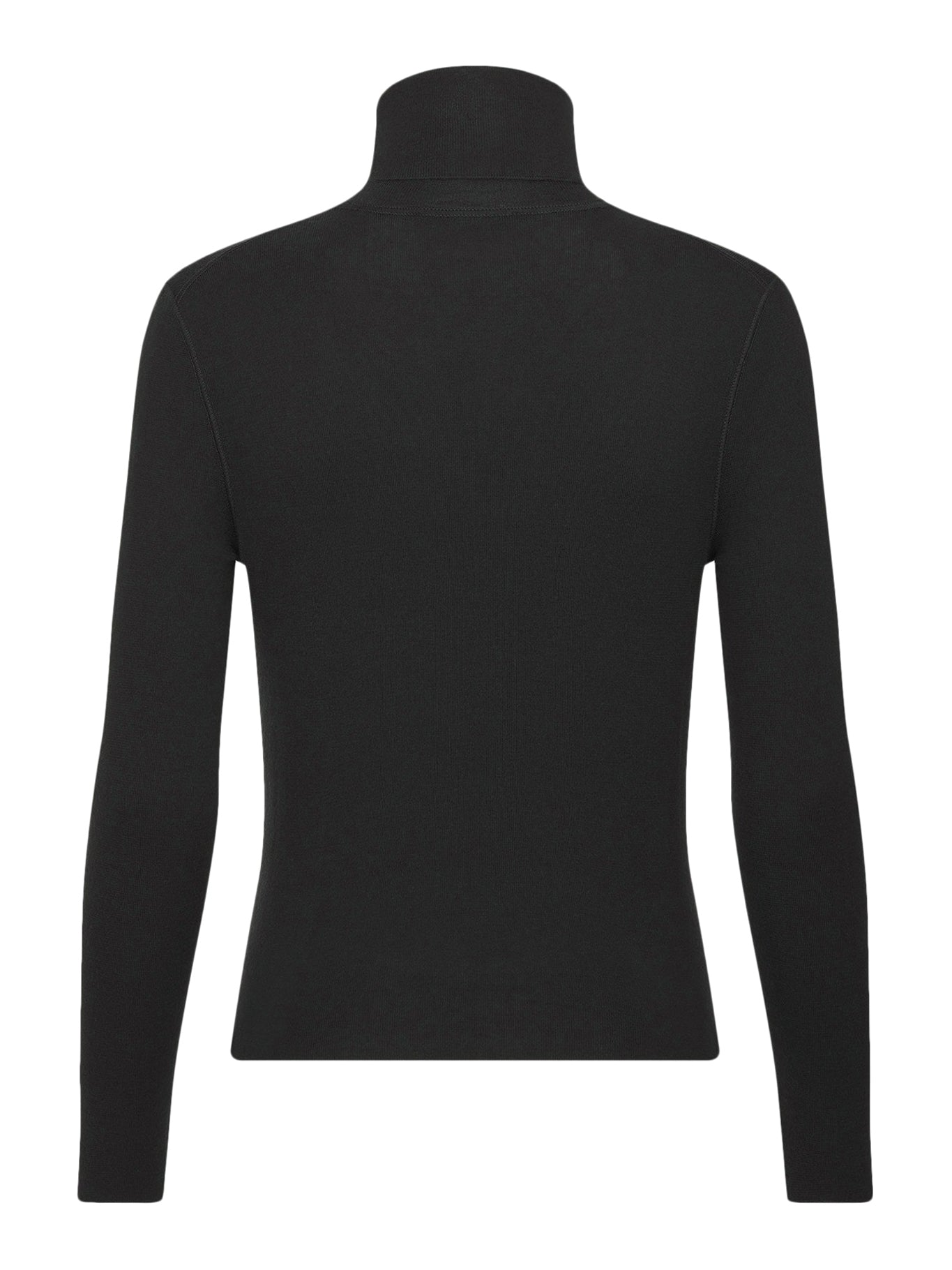 Black ribbed silk and cashmere sweater