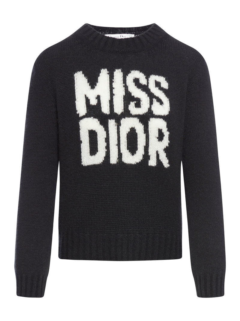 Cashmere and silk sweater with Miss Dior Graffiti motif