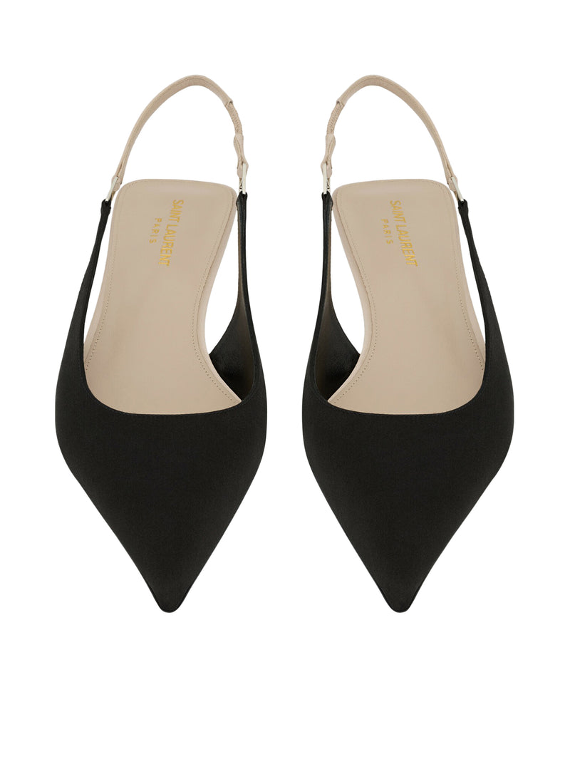 CHERISH OPEN BACK PUMPS IN CRÊPE SATIN