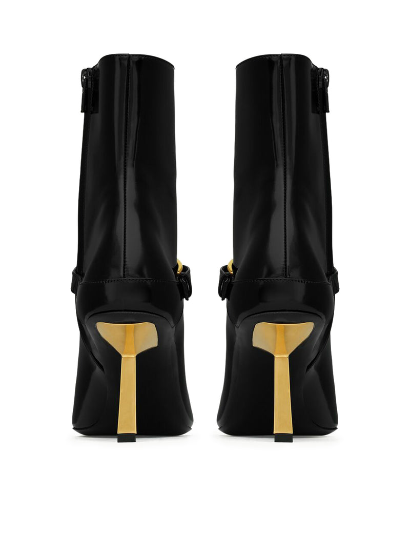 LEE ankle boots in mirrored leather