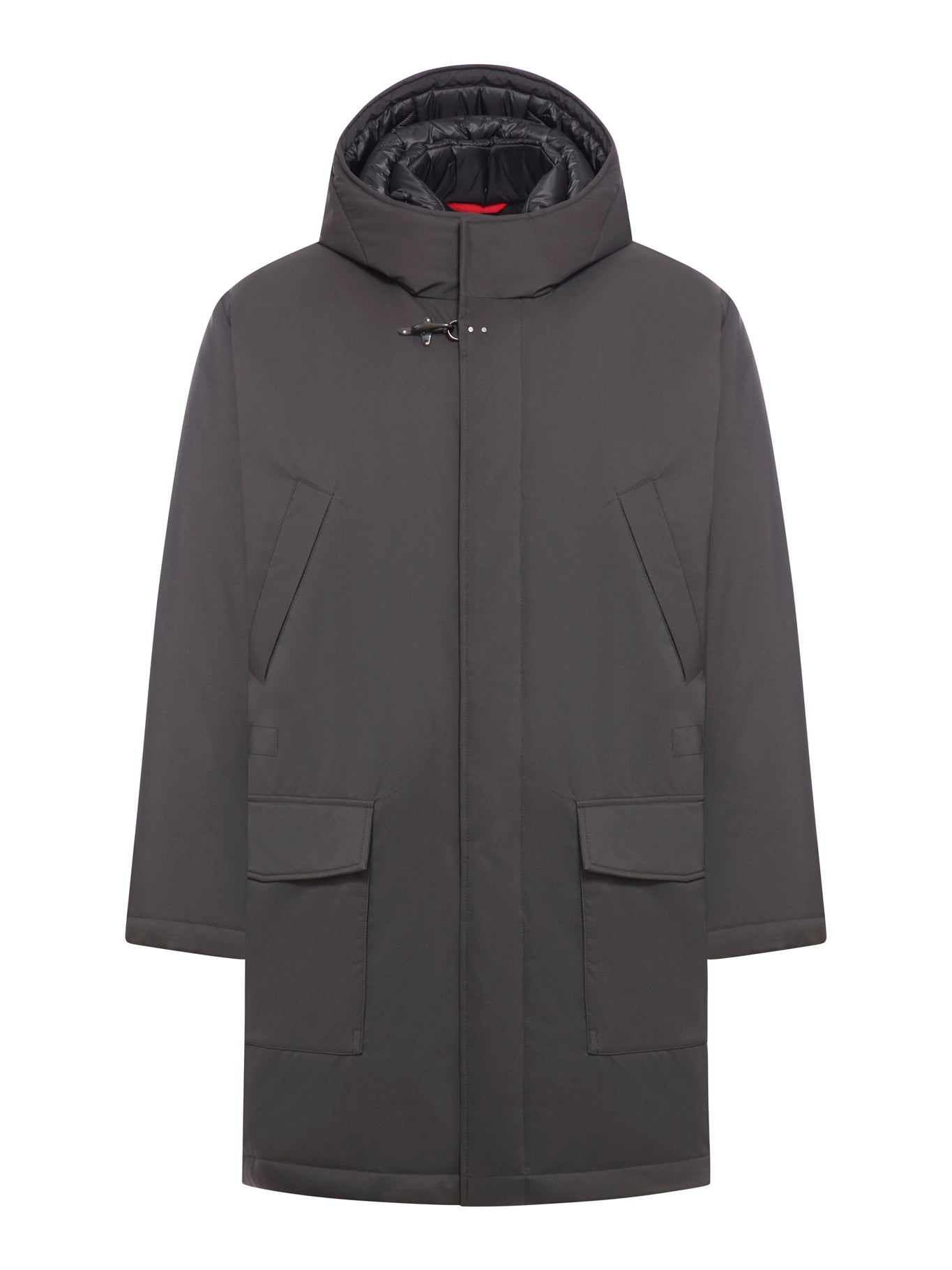 LONG JACKET IN TECHNICAL FABRIC