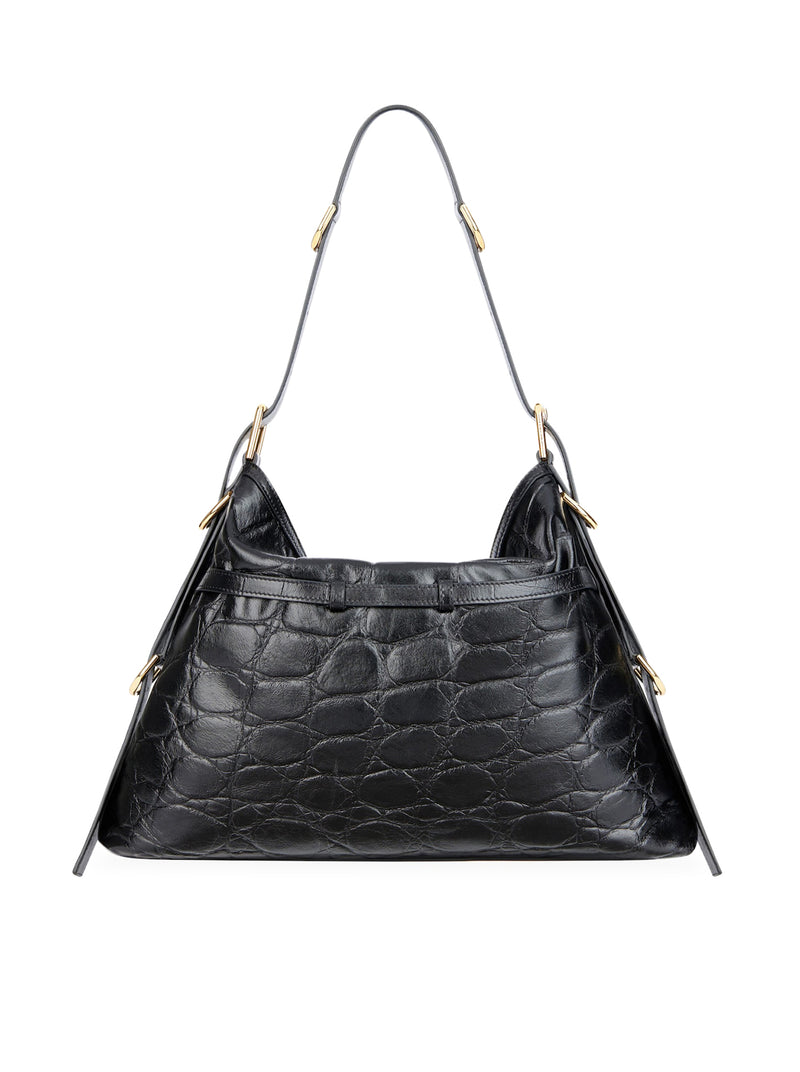 Medium Voyou bag in crocodile-effect leather