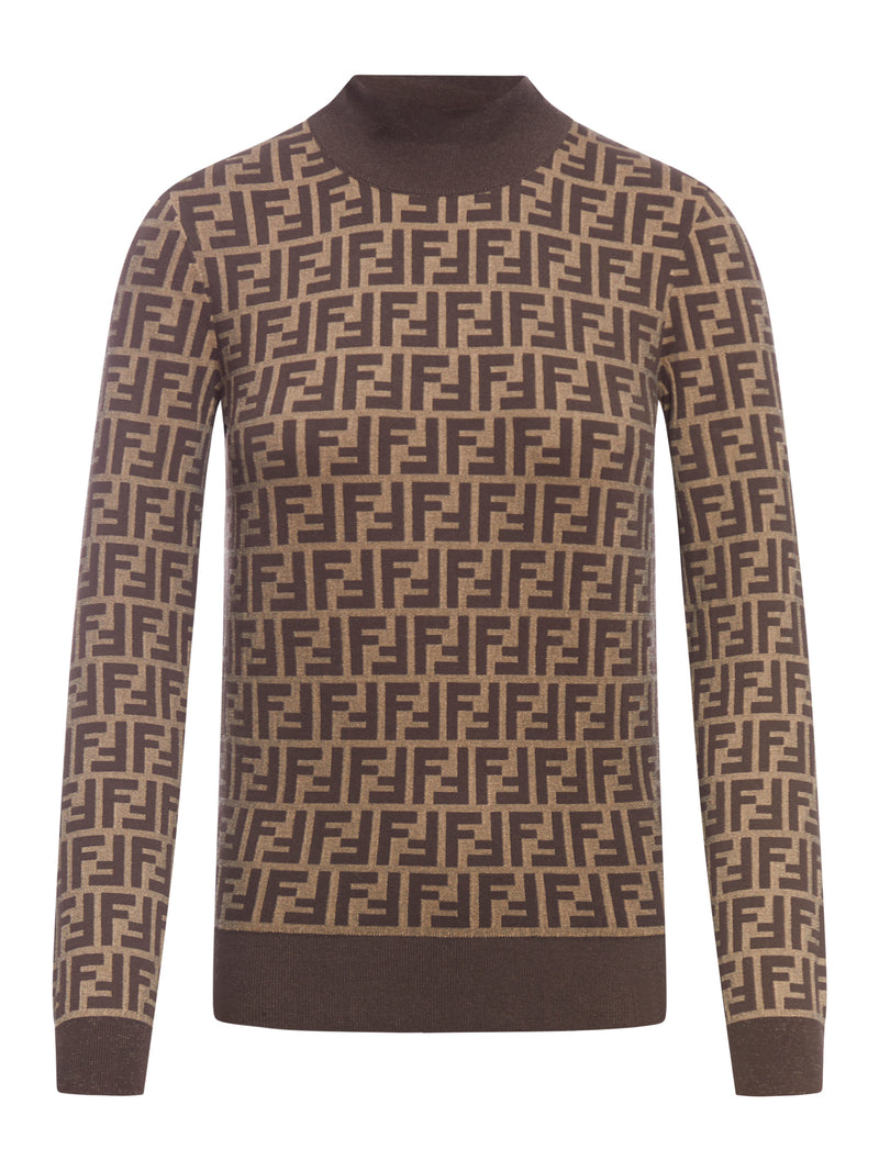 Brown FF cotton sweater