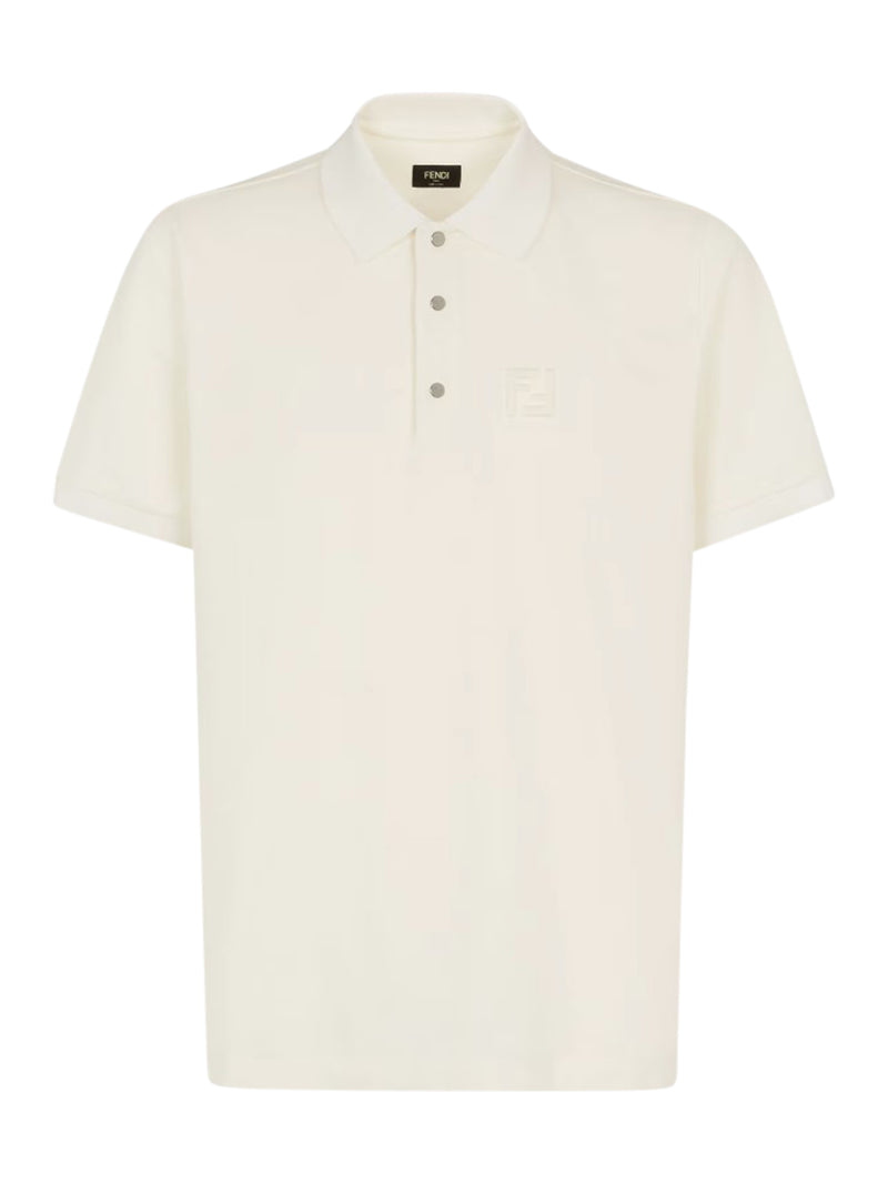 White cotton polo shirt