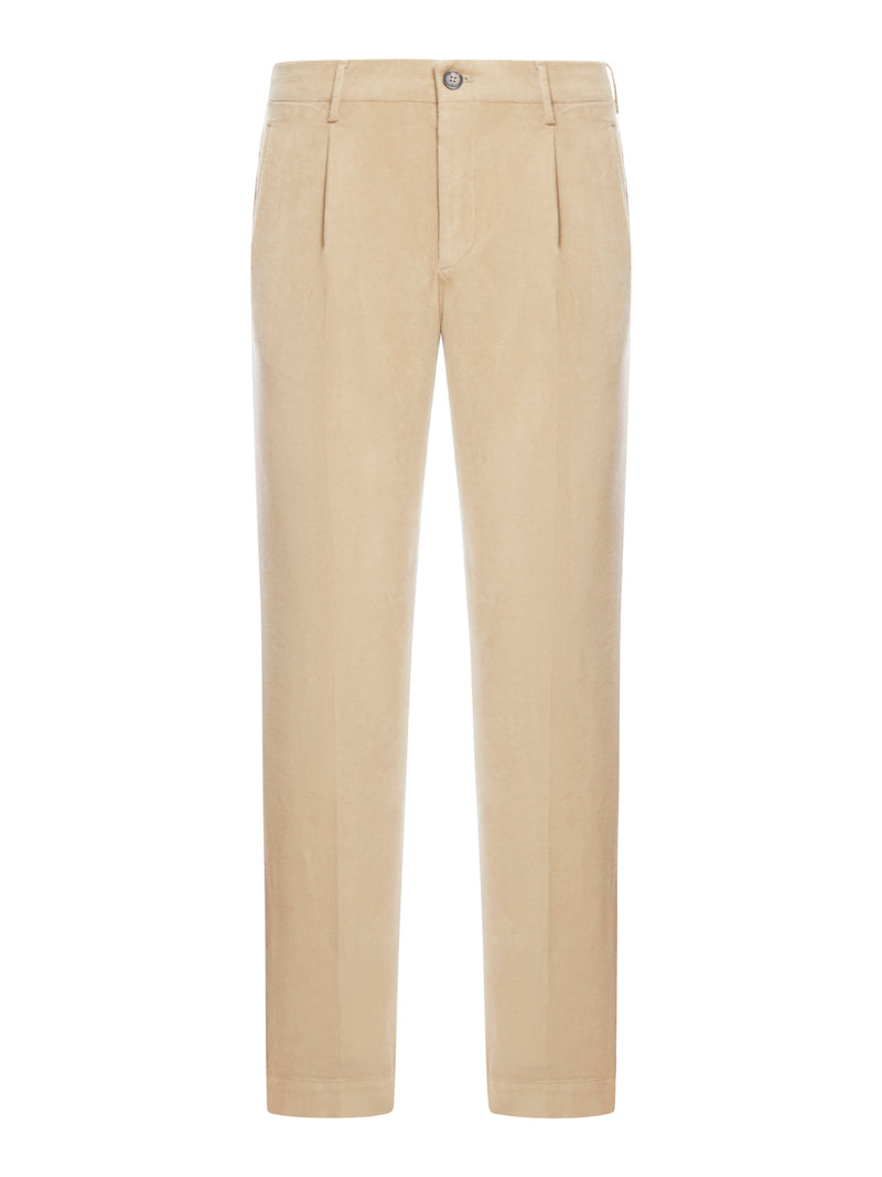 COTTON TROUSERS WITH PLEATS