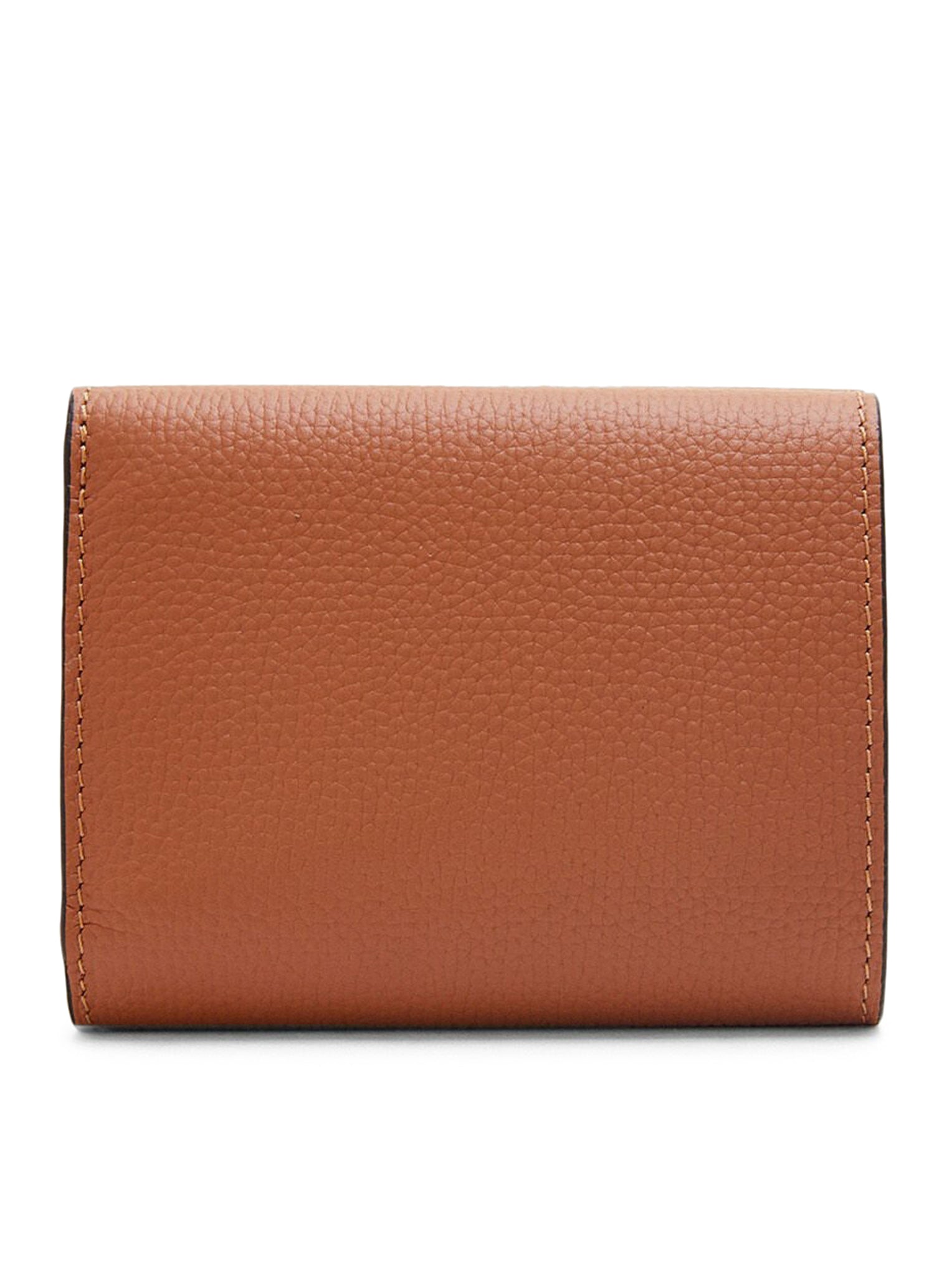 Anagram trifold wallet in pebble grain calfskin