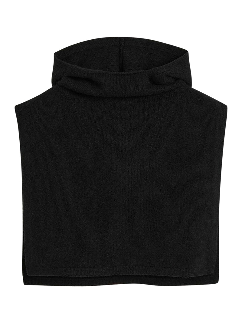 Wool cashmere hoodie bib