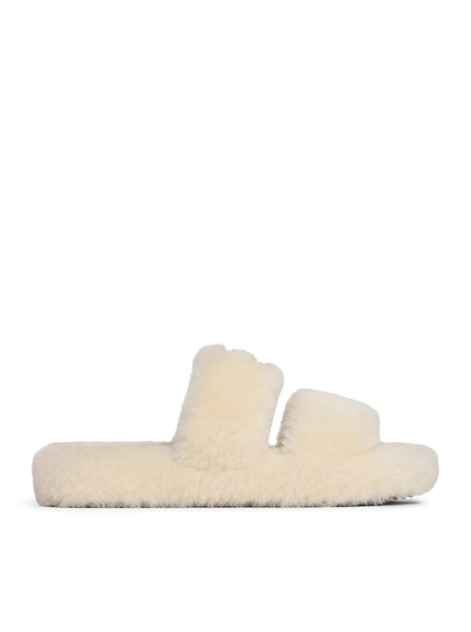 CELINE TRIOMPHE SHEARLING FUR SLIDES