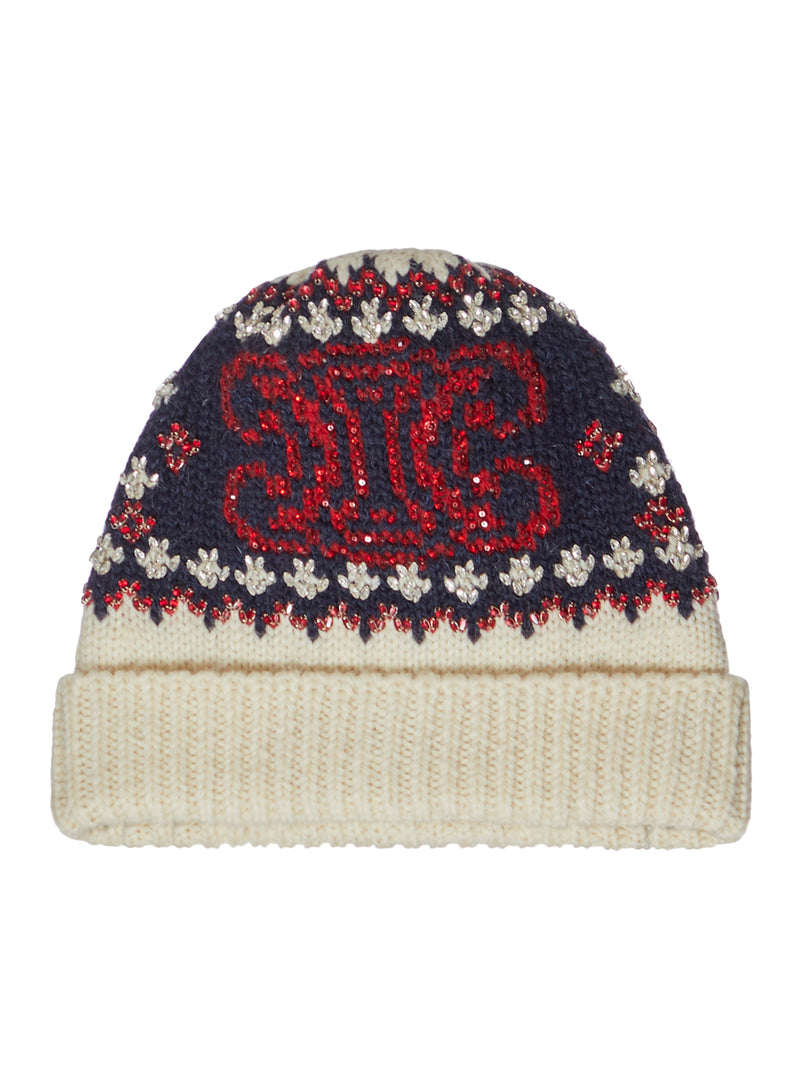 WOOL HAT WITH RHINESTONE APPLICATION