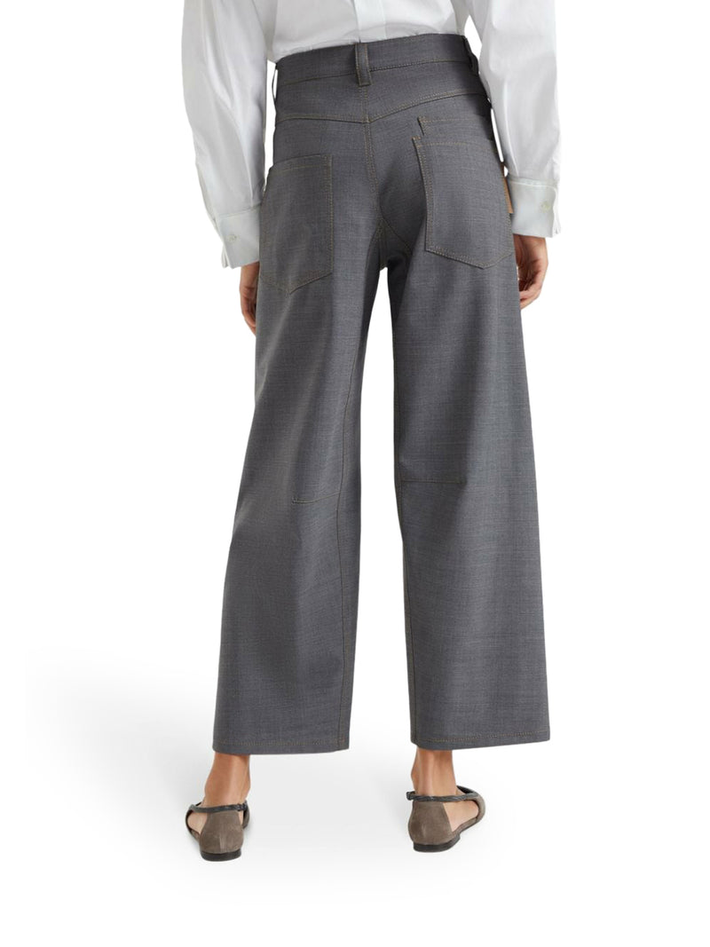 Mélange-effect trousers