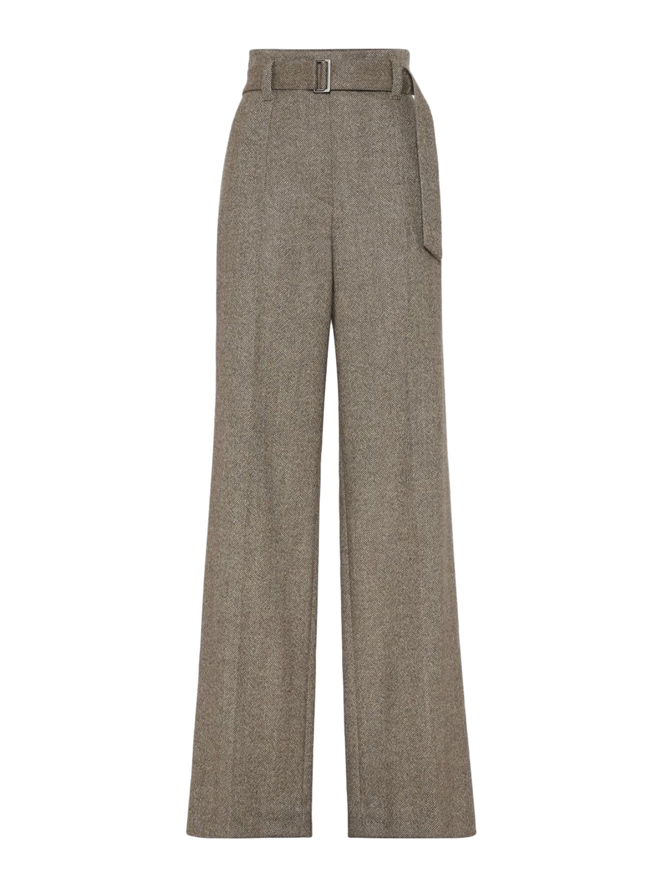 HERRINGBONE TROUSERS WITH PLEATS