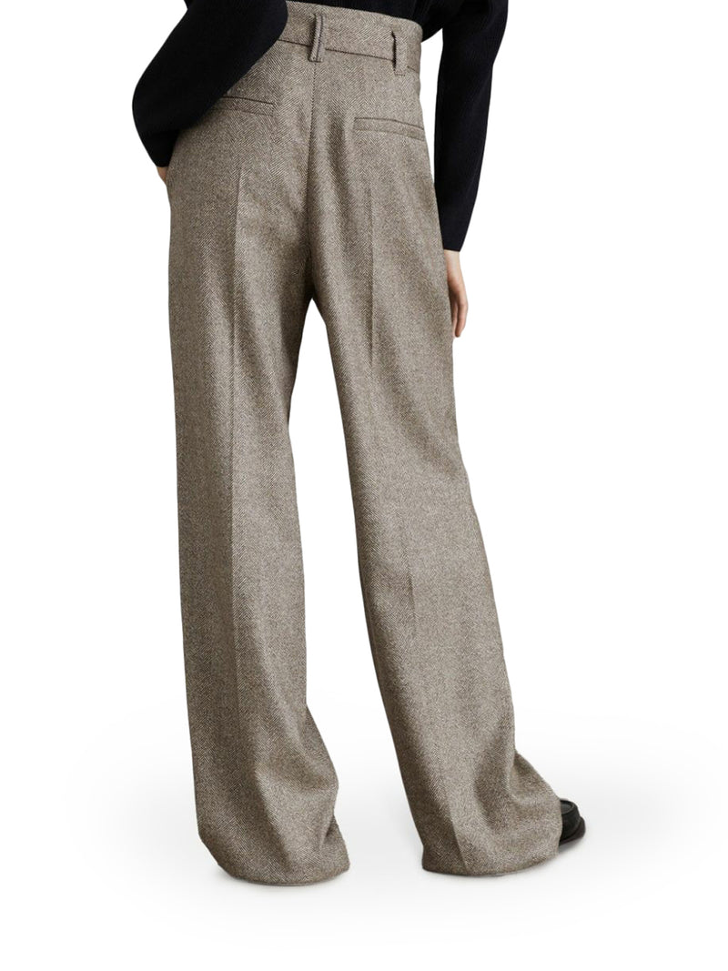 HERRINGBONE TROUSERS WITH PLEATS