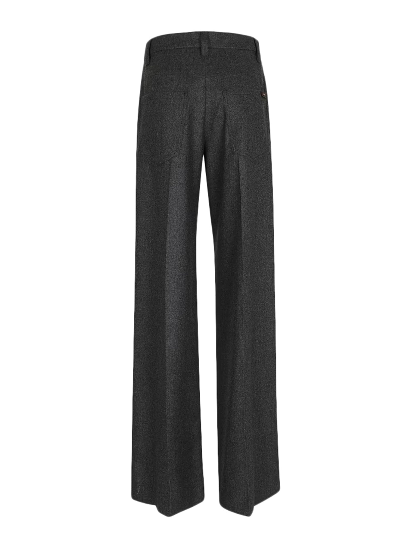 Loose trousers in virgin wool and cashmere flannel