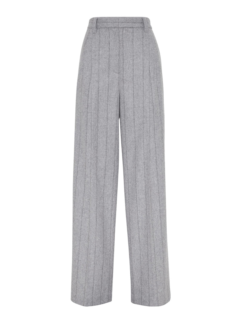 Pleat-detailing straight-leg trousers