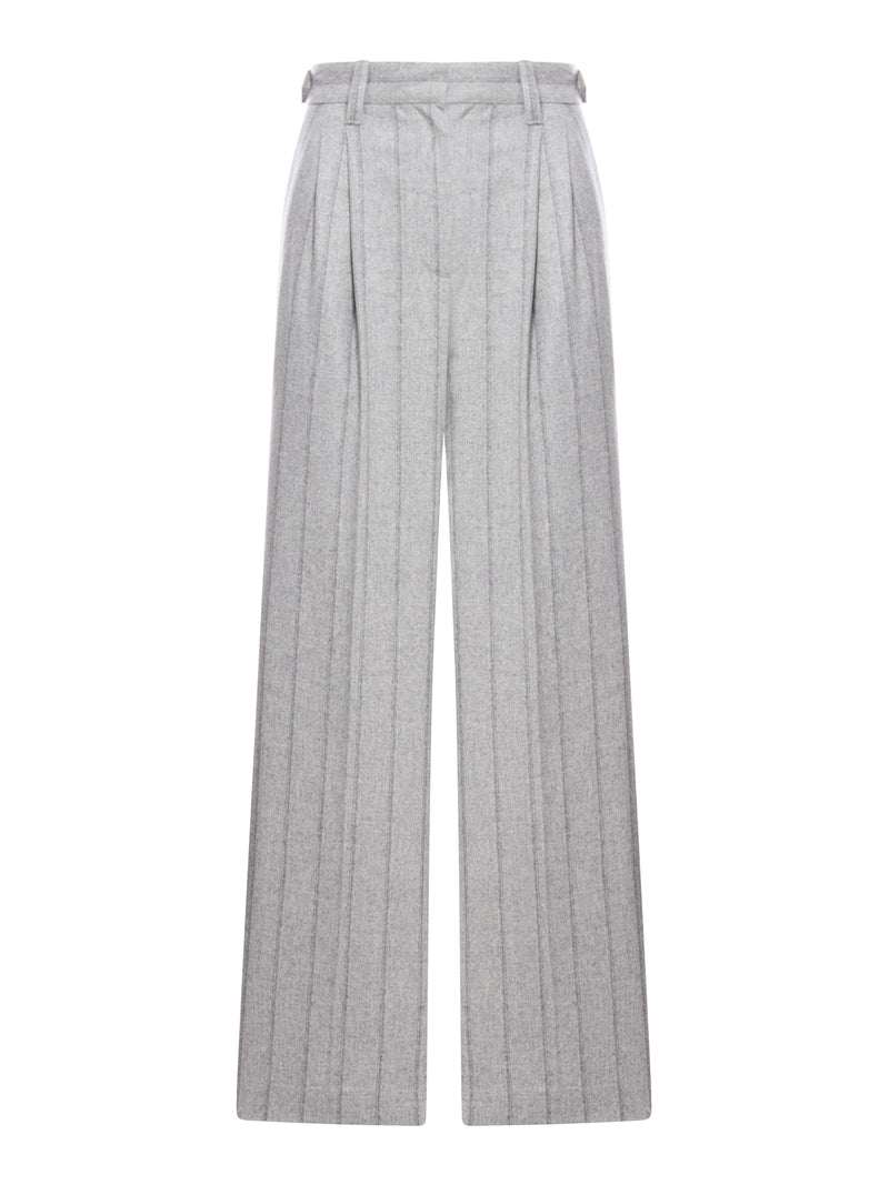 Pleat-detailing straight-leg trousers