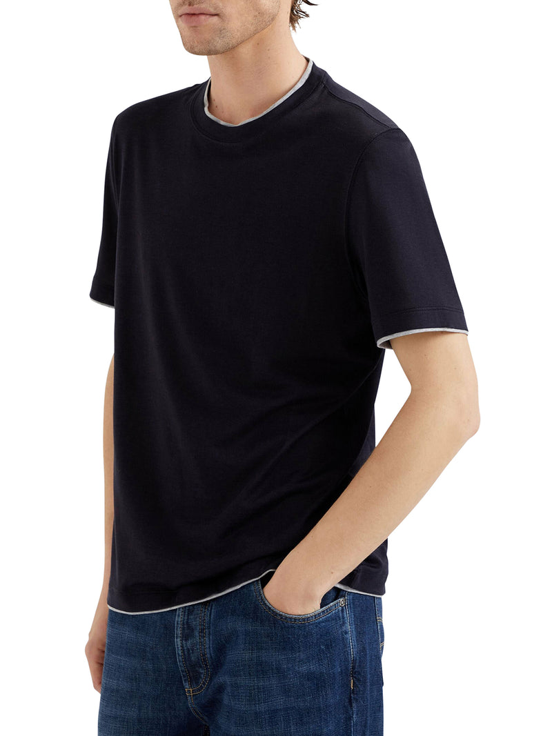 JERSEY T-SHIRT WITH CONTRASTING PROFILES