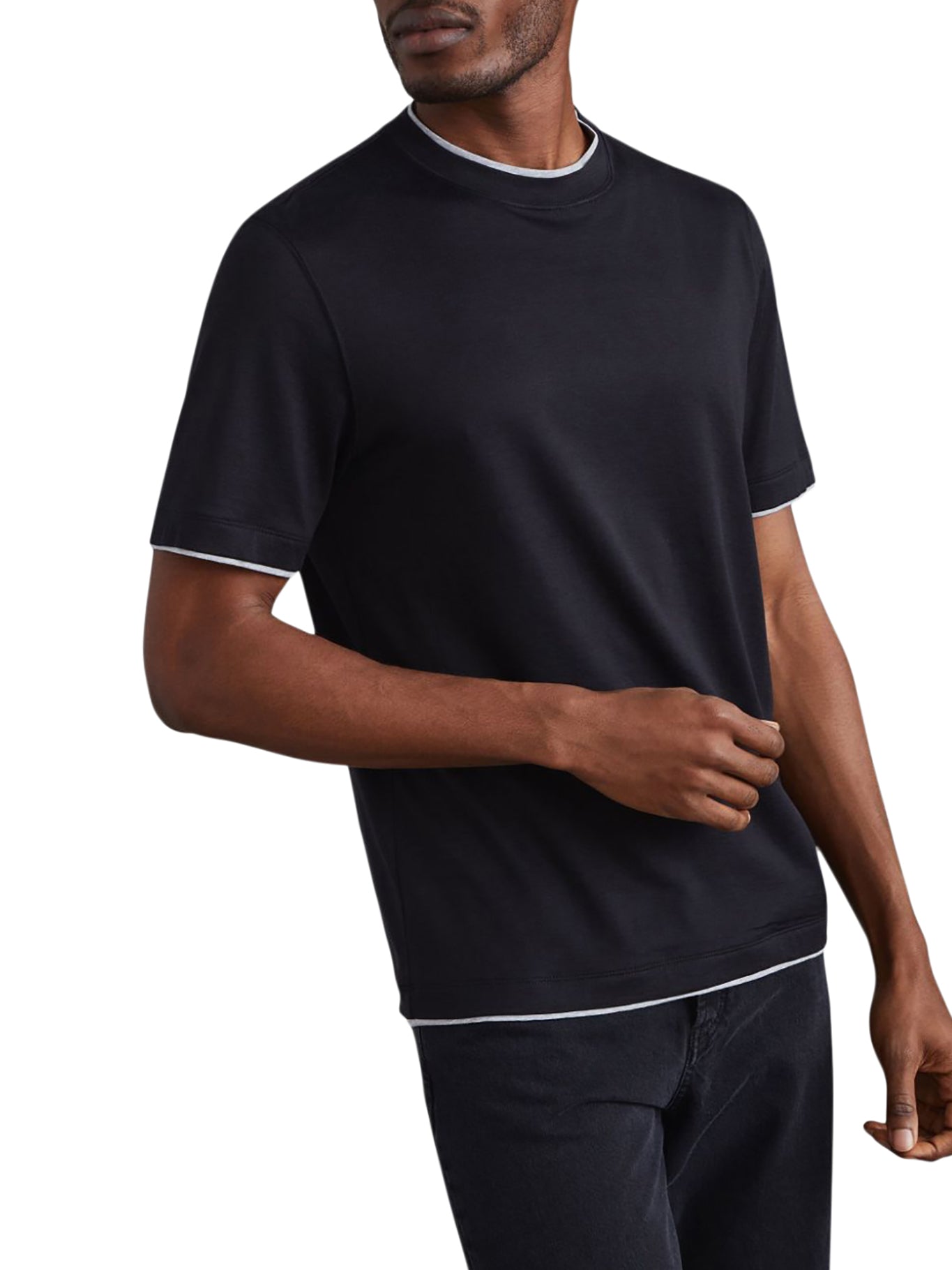 Jersey T-shirt with contrasting edging