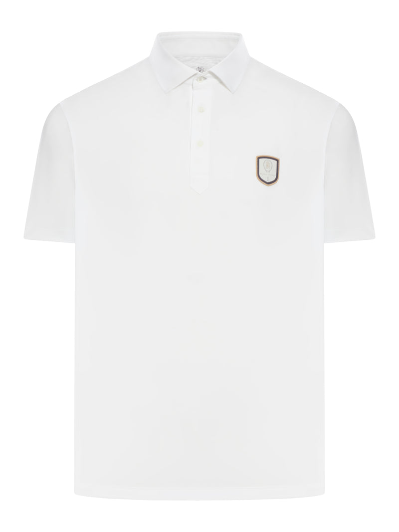 Logo-patch polo shirt