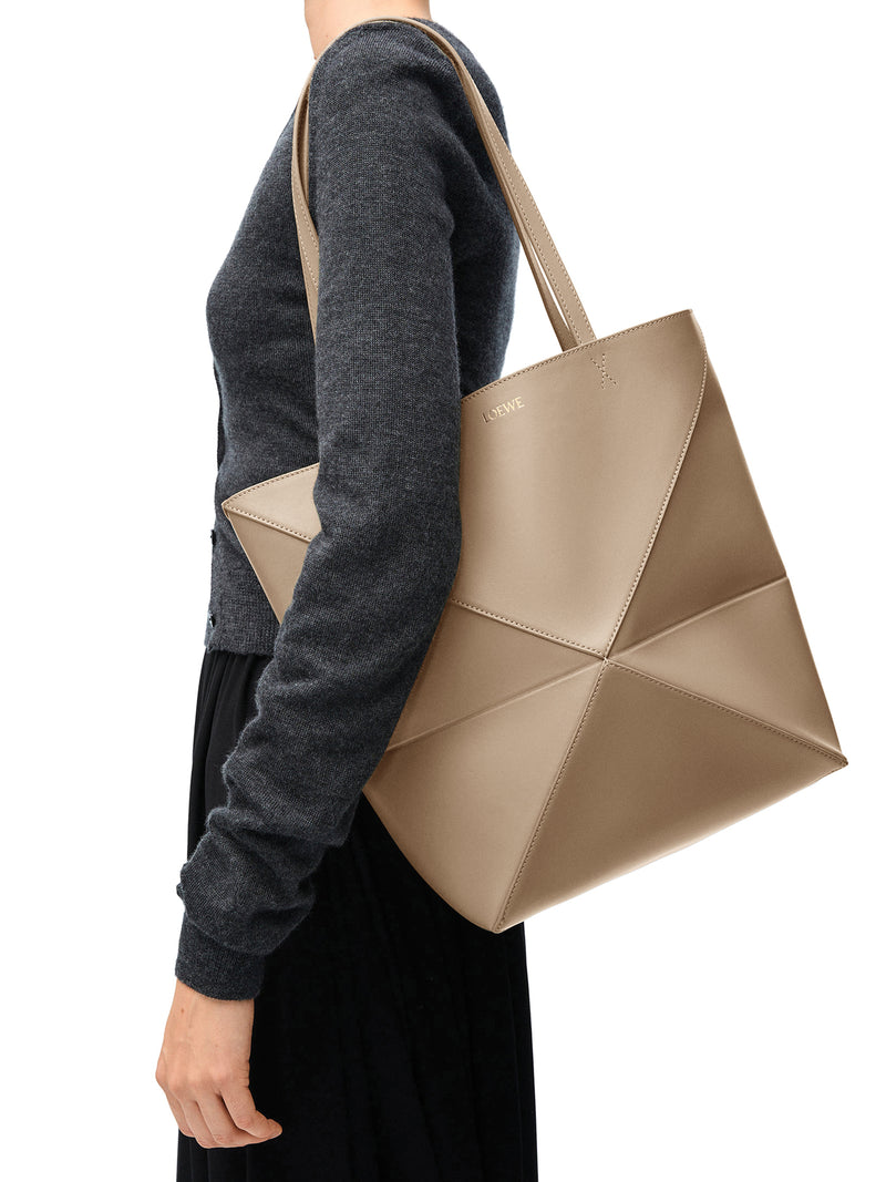 PUZZLE FOLD TOTE BAG IN POLISHED CALFSKIN