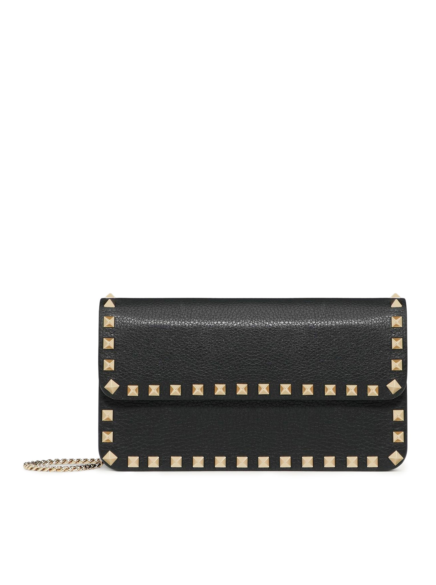 ROCKSTUD CHAIN ??POUCH IN GARNET CALFSKIN