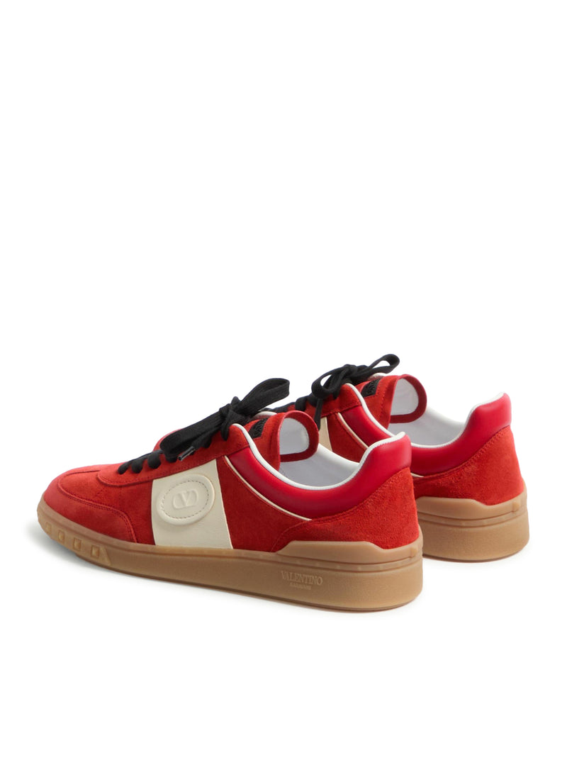 UPVILLAGE LOW TOP SNEAKER IN SPLIT LEATHER AND CALFSKIN NAPPA LEATHER