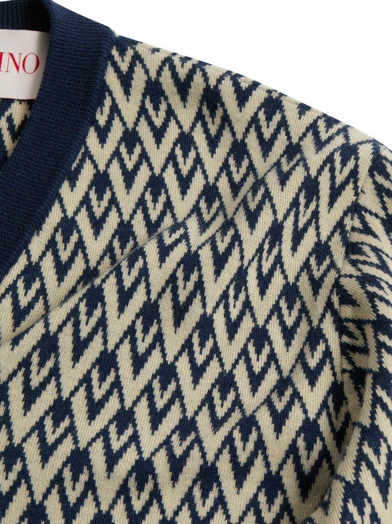 WOOL SWEATER WITH JACQUARD PATTERN TOUTE LA V