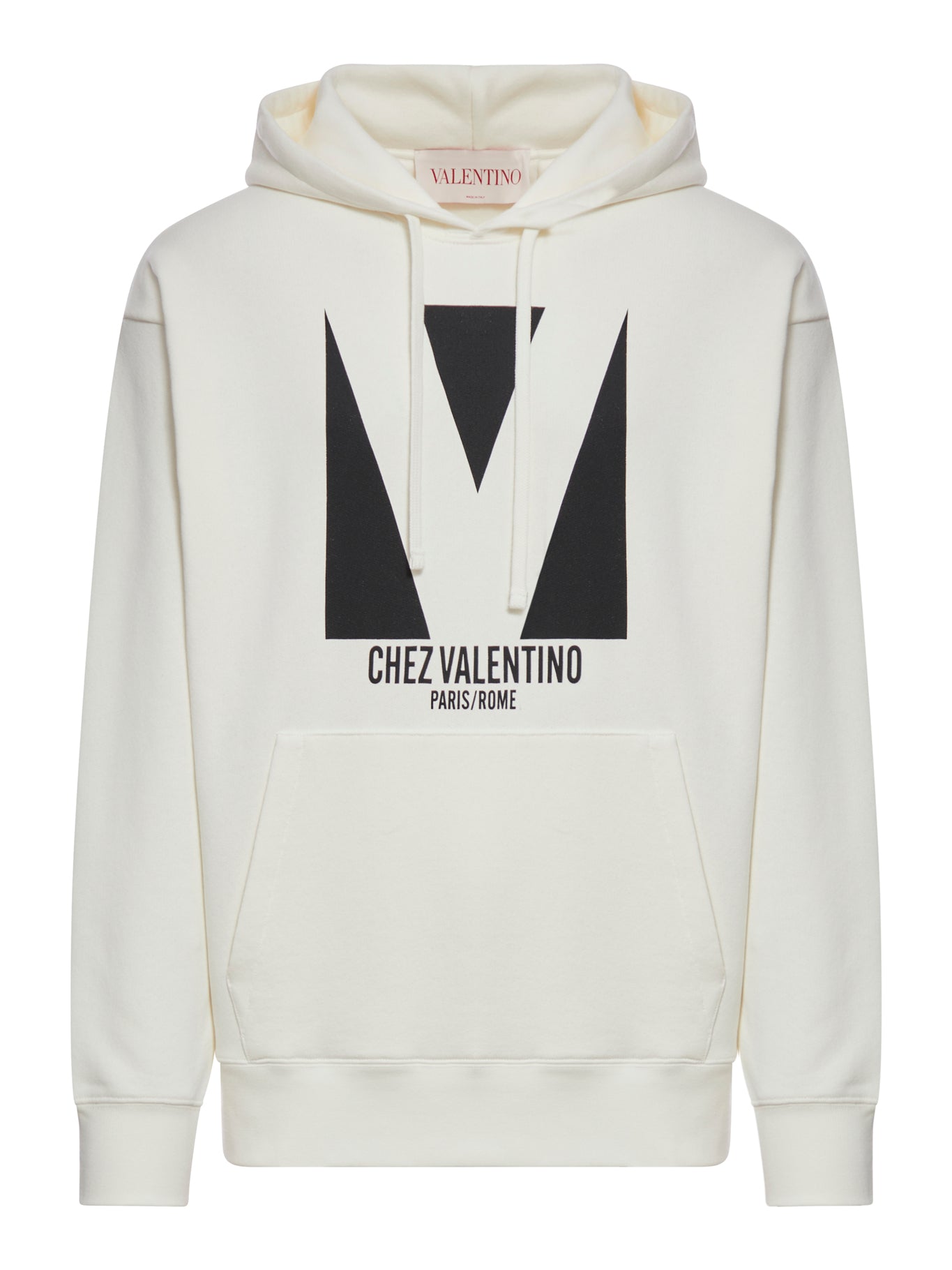 COTTON HOODIE WITH CHEZ VALENTINO PRINT