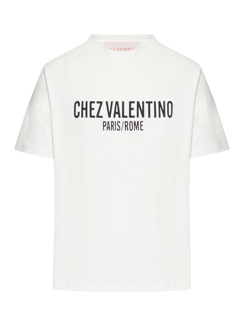 CHEZ VALENTINO PRINT COTTON T-SHIRT