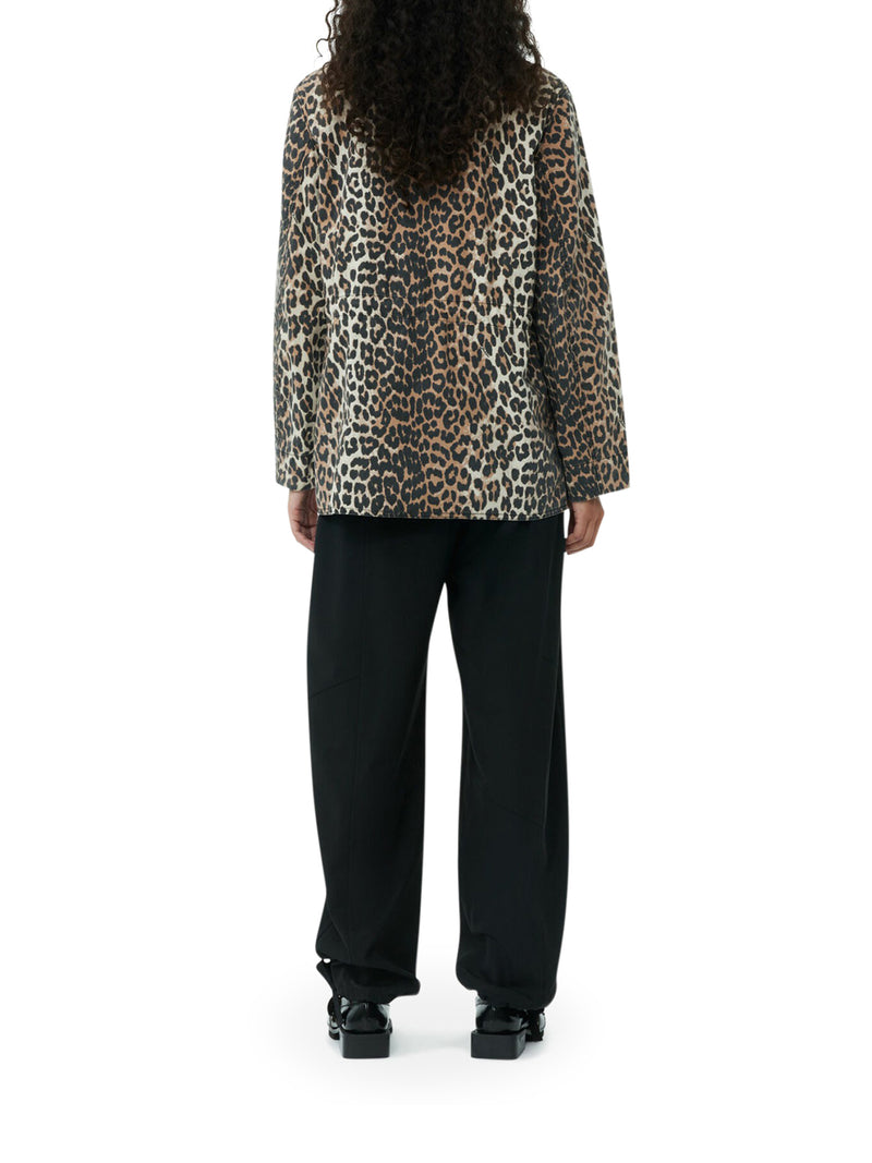 LEOPARD COTTON CANVAS JACKET