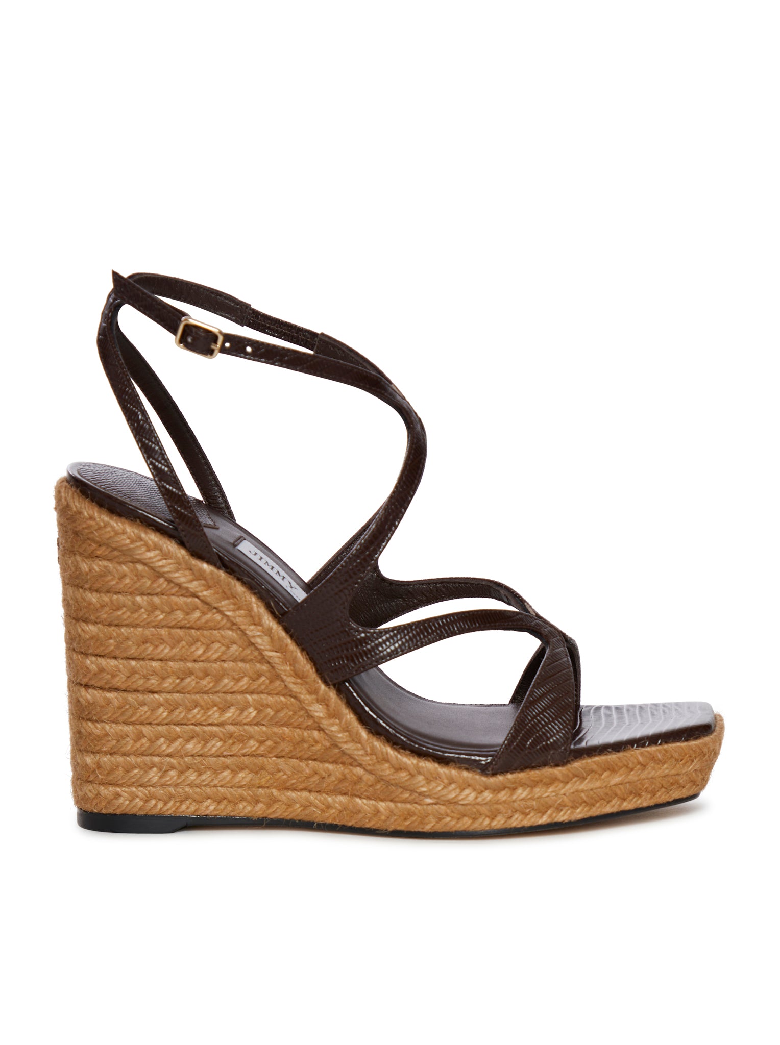 AYLA 110 SHOE WITH LIZARD EFFECT LEATHER WEDGE