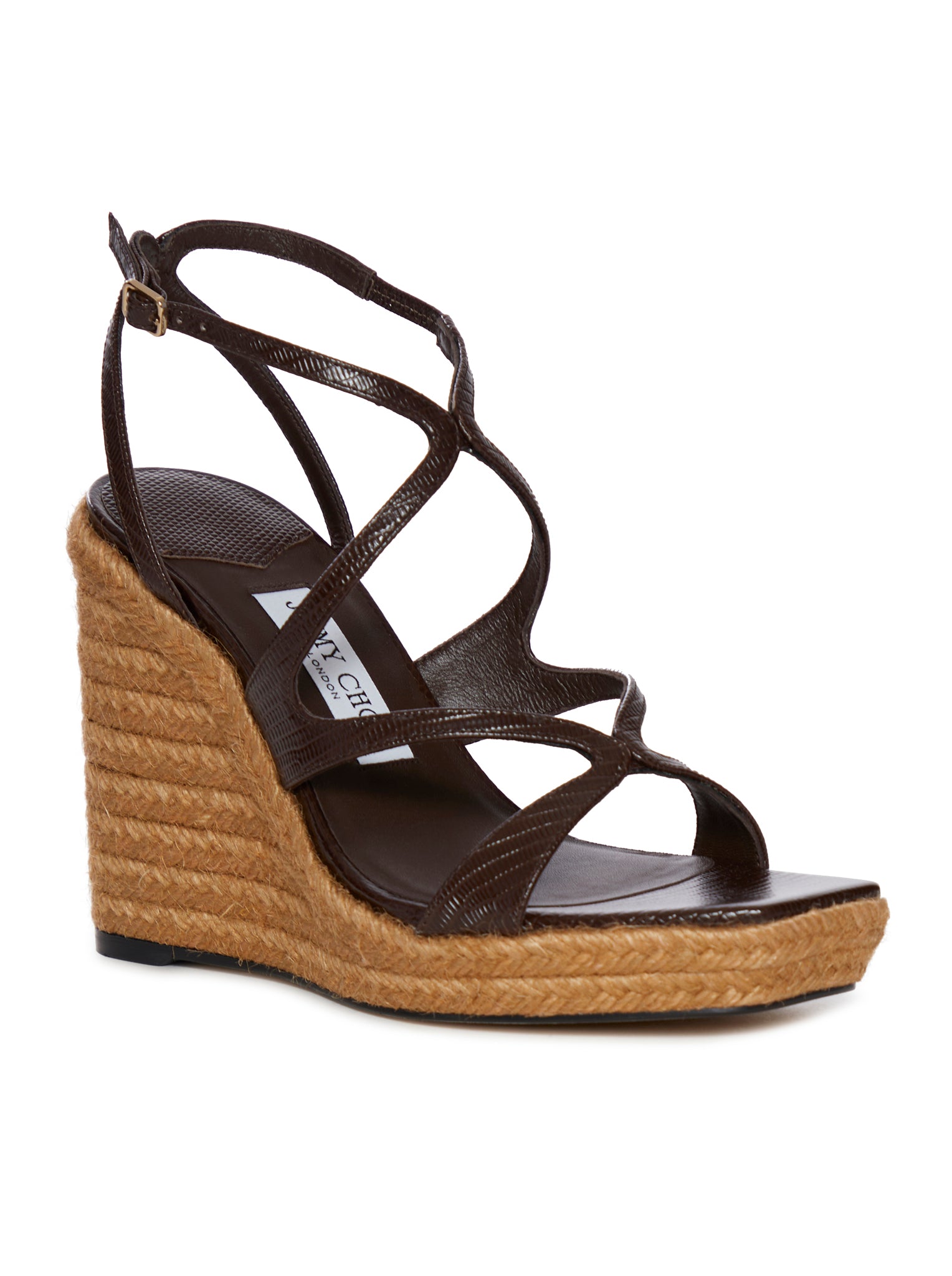 AYLA 110 SHOE WITH LIZARD EFFECT LEATHER WEDGE