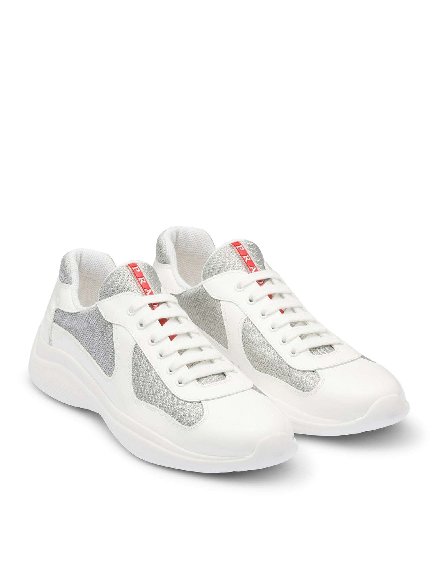 PRADA AMERICA`S CUP PATENT LEATHER AND BIKE FABRIC SNEAKERS