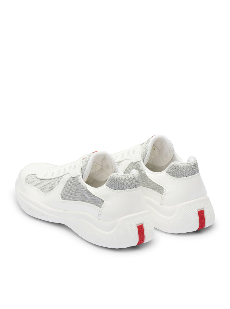 PRADA AMERICA`S CUP PATENT LEATHER AND BIKE FABRIC SNEAKERS